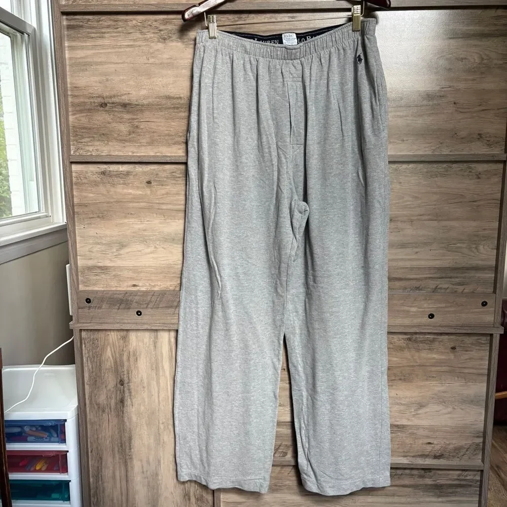 Polo by Ralph Lauren L Gray Pique Pajama Pants Preppy Sporty PJ Leisure Casual